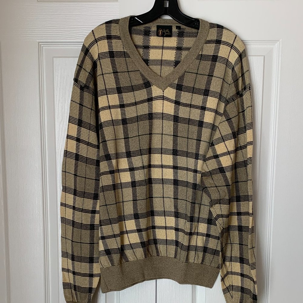 BOBBY JONES Classic Argyle 100% Cotton Sweater SZ L